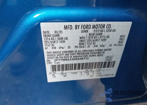 2025 Ford Maverick Xl from USA, damaged, VIN 3FTTW8A33SRA59713